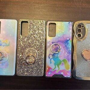 Stylish Glitter and Unicorn Phone Case Set